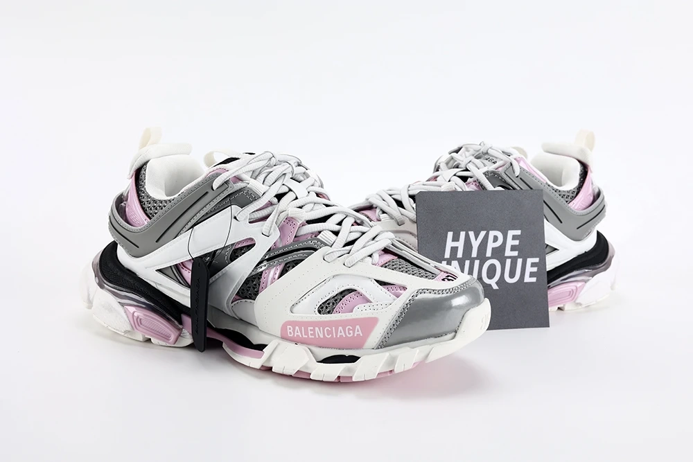 BALENCIAGA WHITE GRAY PINK TRACK SNEAKER