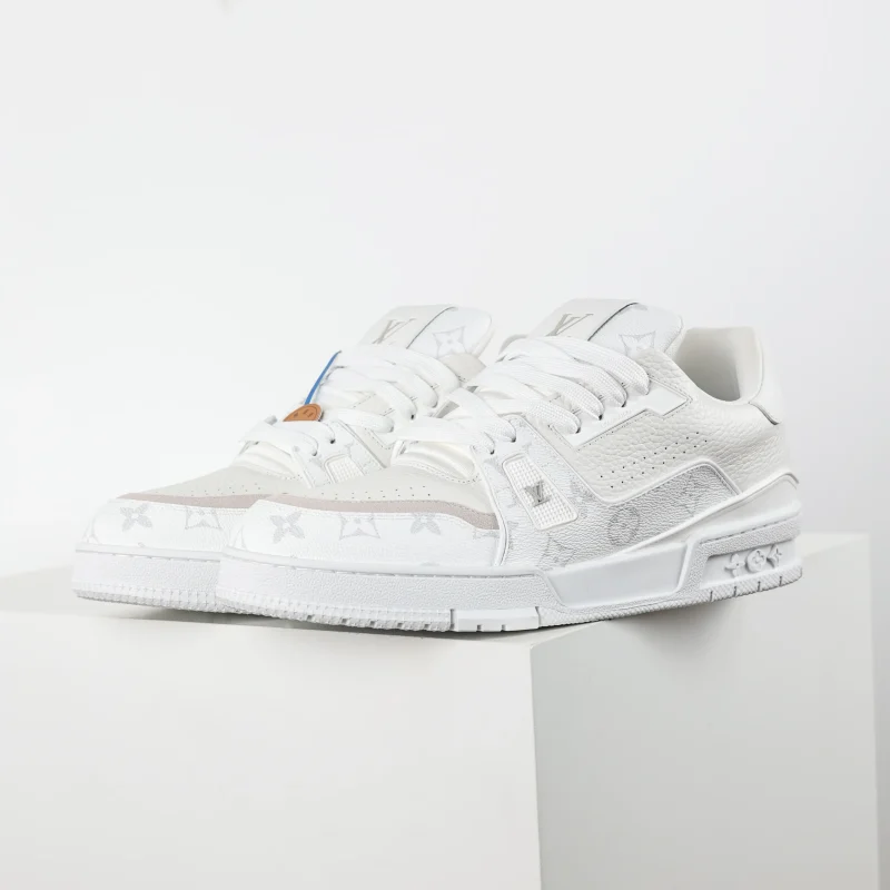 Trainer skate shoes denim white and off-white