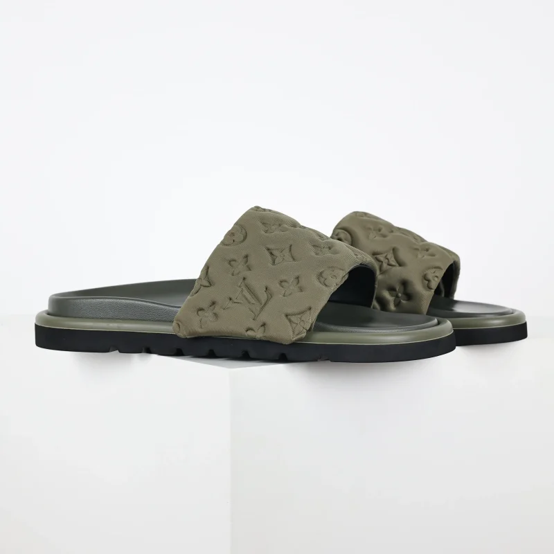 Thick Sole Velcro Slippers Green