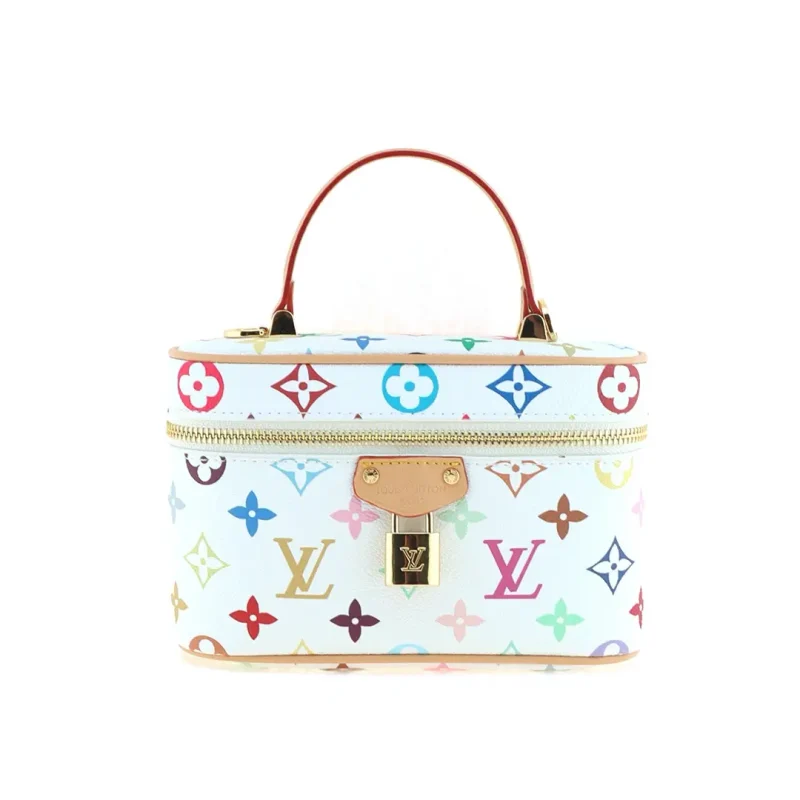 Printed zippered crossbody handbag White