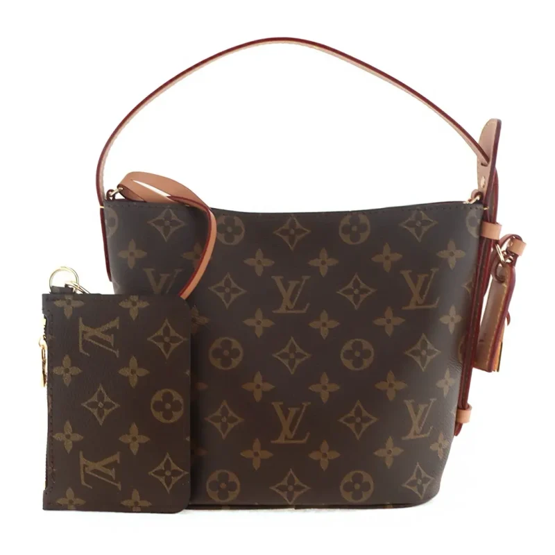Monogram detachable zipper inner pocket handbag Small size