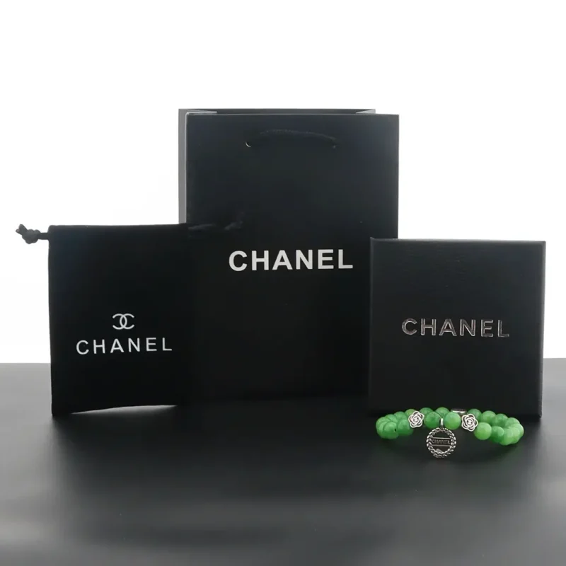 Chrome Hearts bracelet 10mm green chalcedony beads