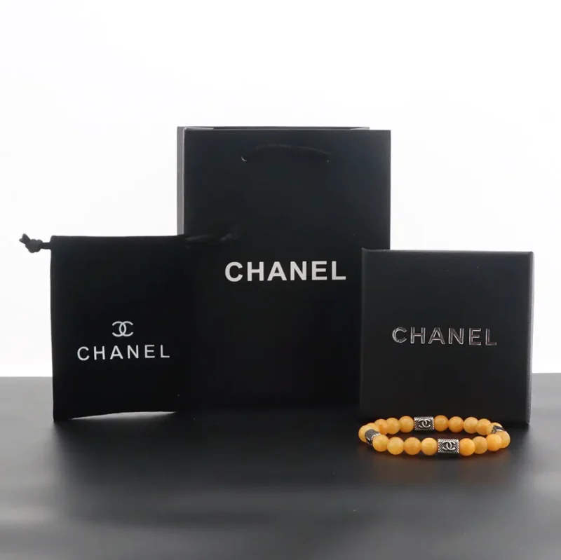 Chrome Hearts bracelet 10mm amber beads