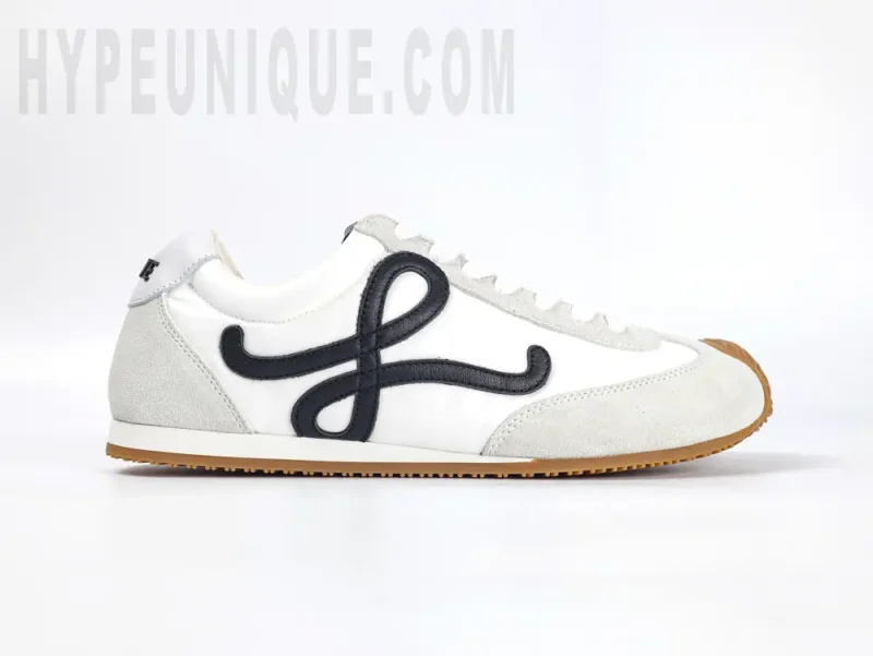 Ballet Runner 2.0 in nylon and calfskin "white"
