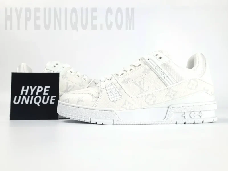 White Monochrome Louis Vuitton LV Trainer