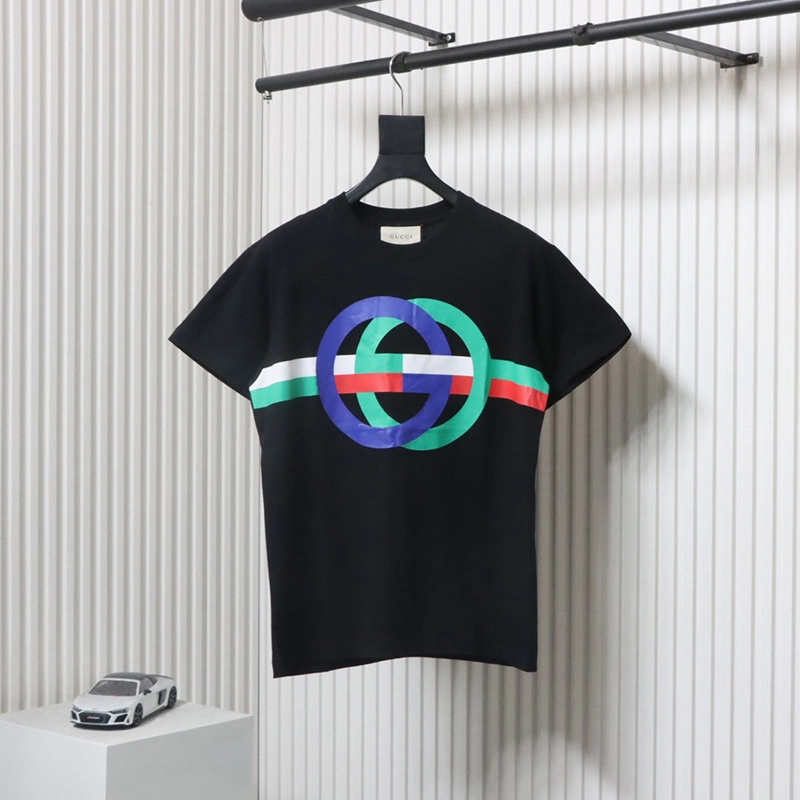 Double G Interlocking Color Block Logo Printed T-Shirt
