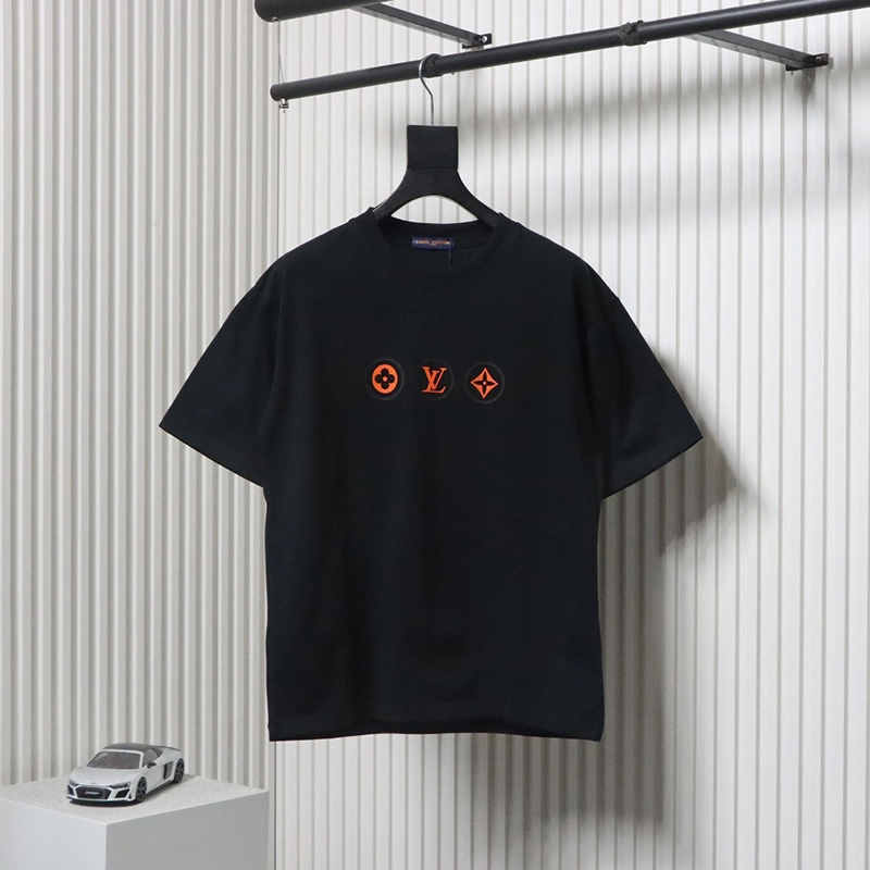 Silicone Three-Flower Print Logo T-Shirt