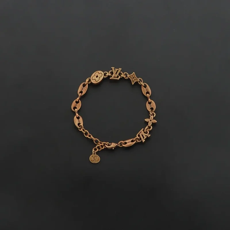 Logo brass bracelet Gold