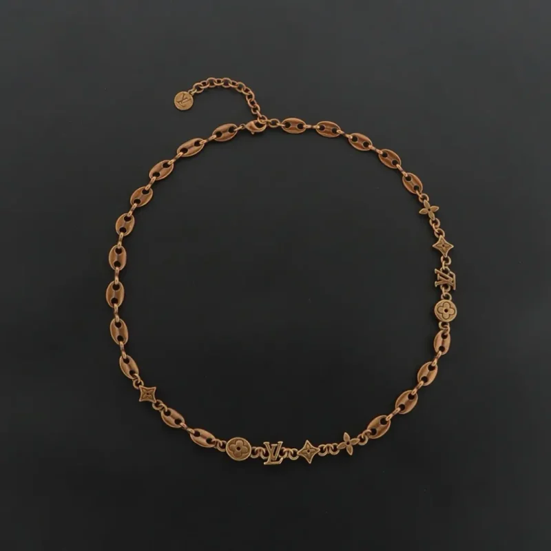 Logo brass necklace Gold