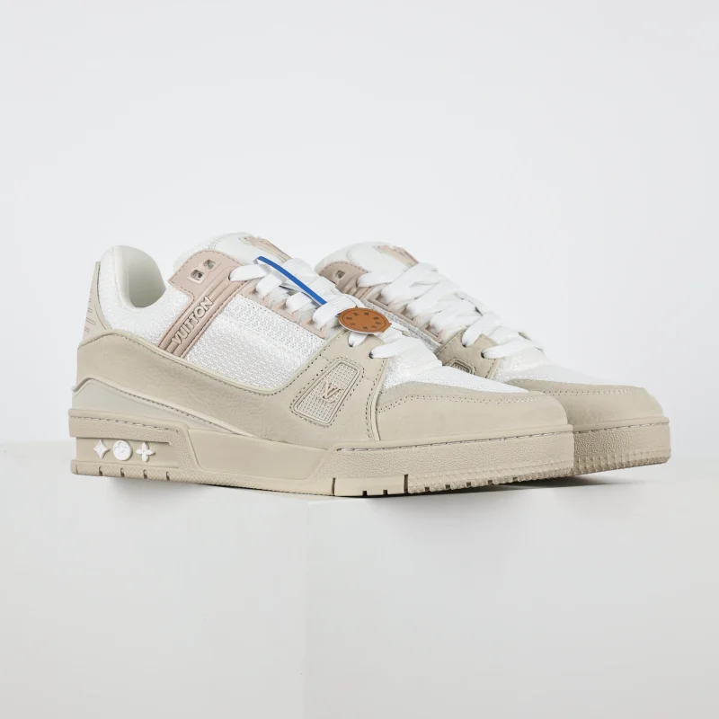 TRAINER New Men's Sneakers Beige and White