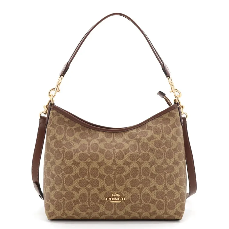 Crossbody bag with zip closure and detachable shoulder strap
