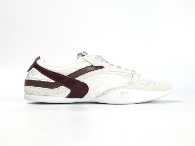 Miu Miu Wmns Gymnasium Sneaker 'White Burgundy'