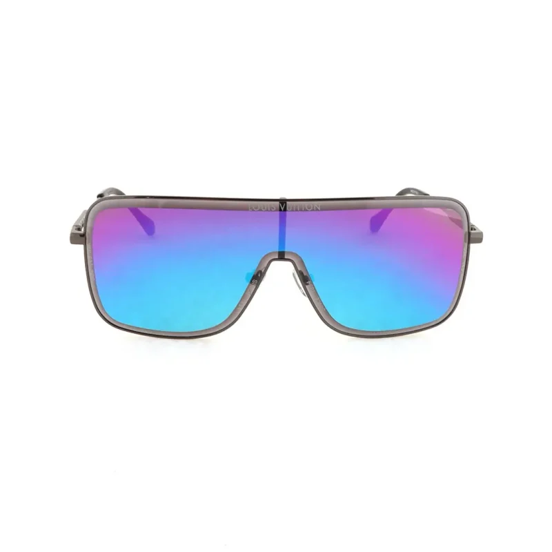 metal frame gradient mask sunglasses