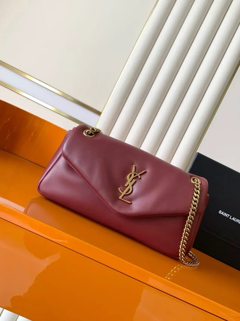 Lambskin chain bag burgundy