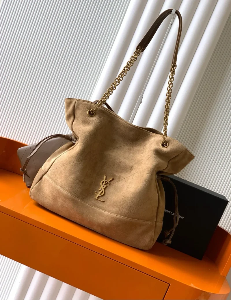 Jamie 4.3 large pochon sheepskin underarm bag gold leaf brown matte leather/antique gold