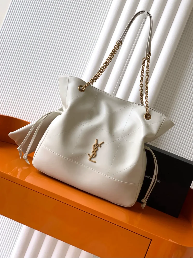 Jamie 4.3 large pochon sheepskin underarm bag white sheepskin/antique gold
