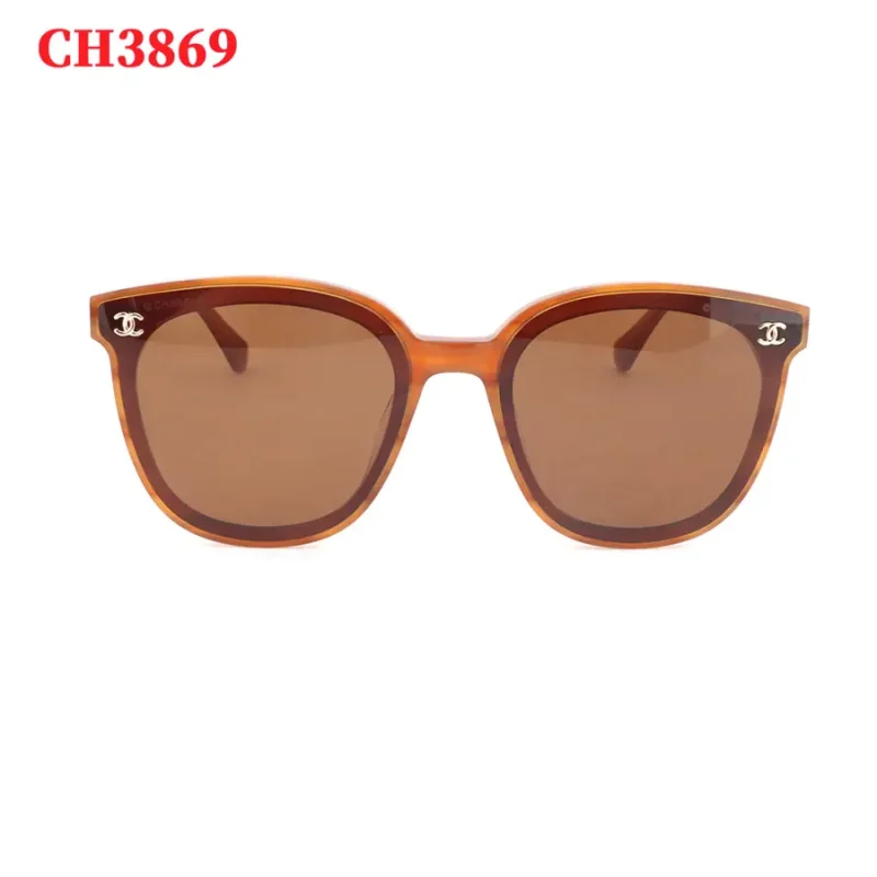hollow letter sunglasses with caramel color on the temple