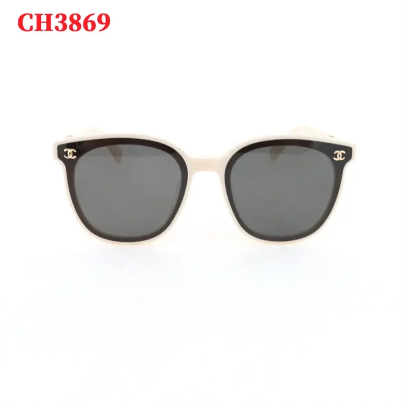 hollow letter sunglasses on temples in milky white