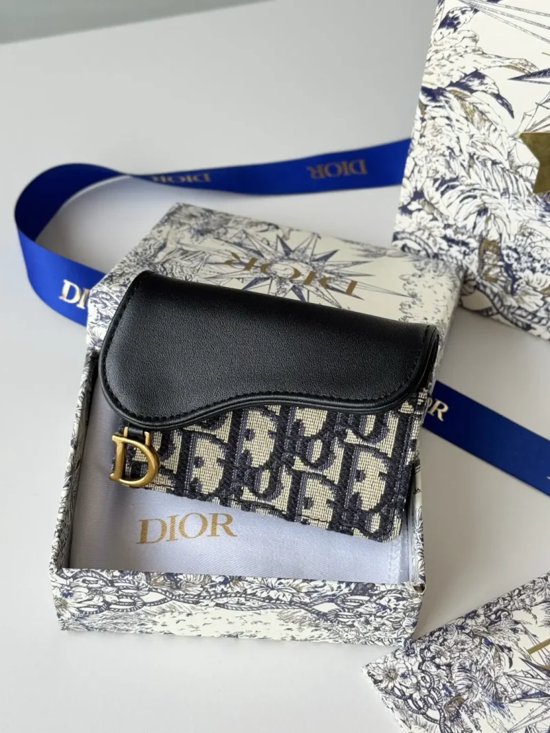 New saddle small card holder dark blue and black