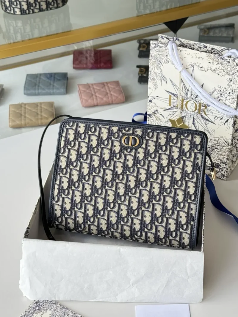 Montaigne Clutch Bag 26cm Blue Monochrome
