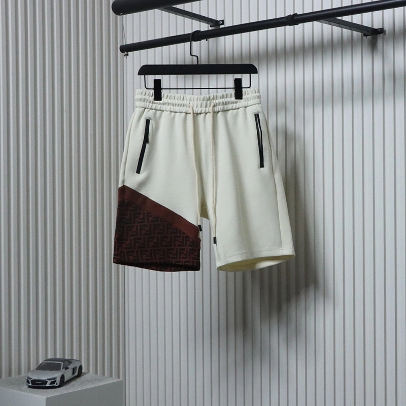 Pocket Splicing Double F Woven Shorts