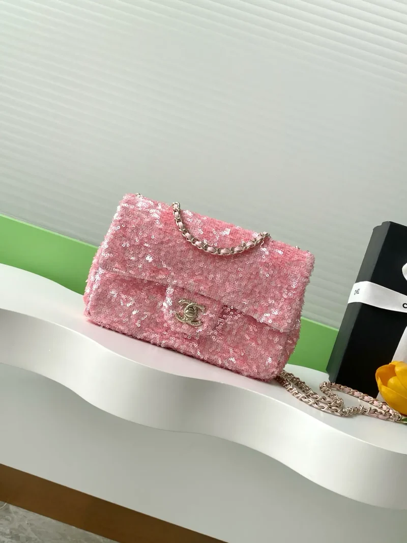 CF super shiny sequins bag pink