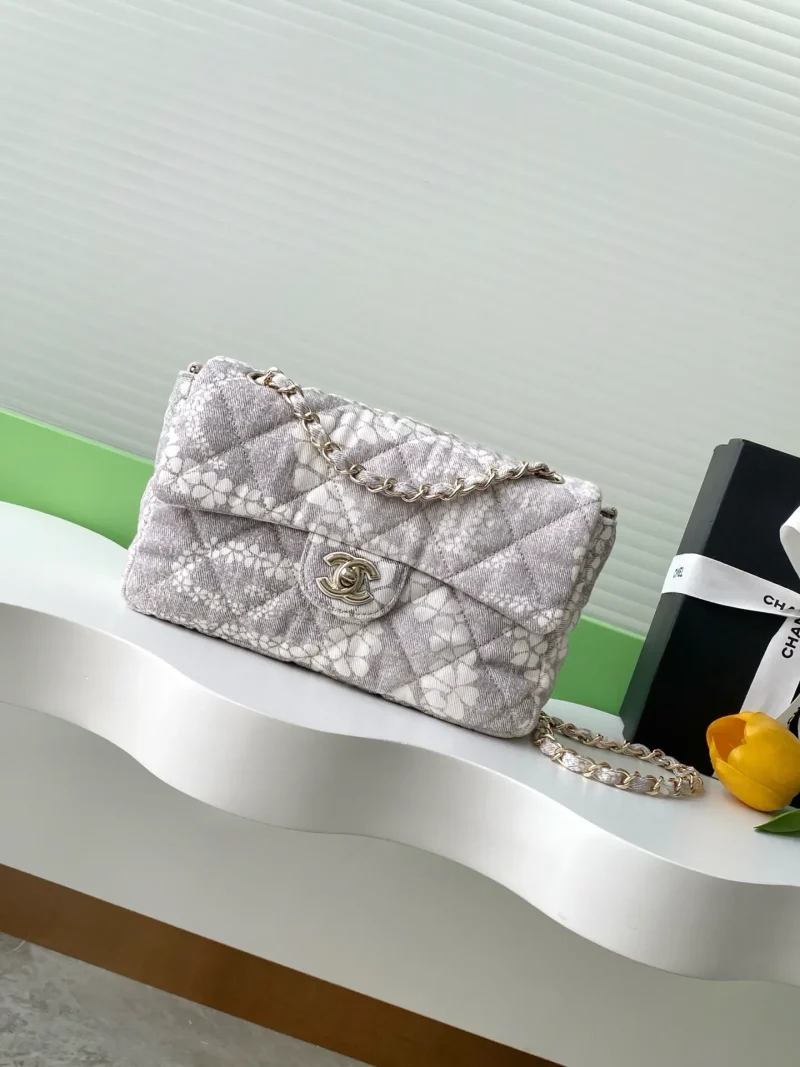 Beach bag gray and white color 15-24-6.5