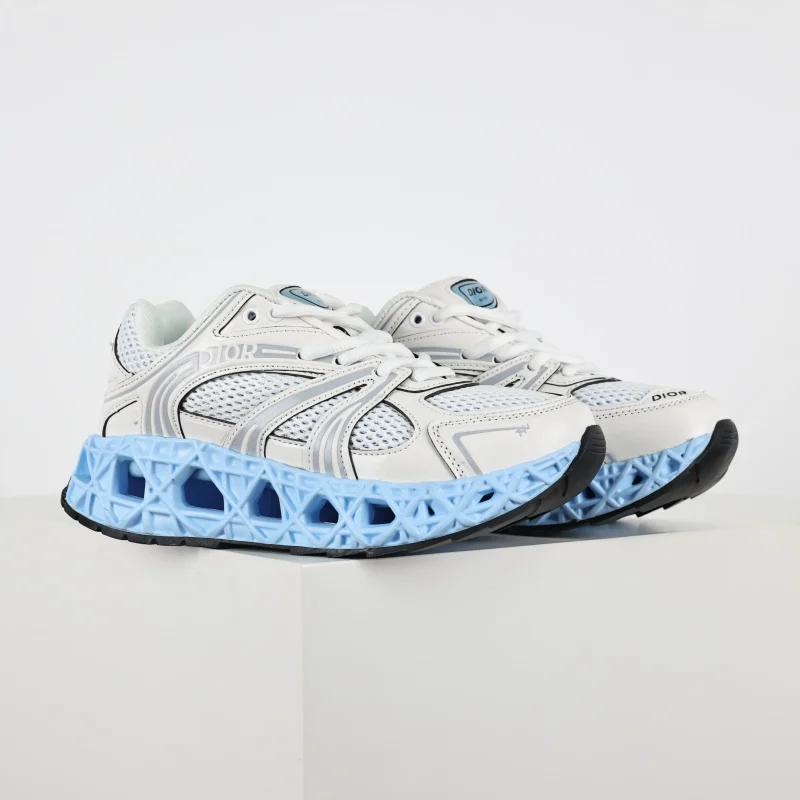 B35 NXXT Sneaker Technical Fabric and Mesh White and Blue