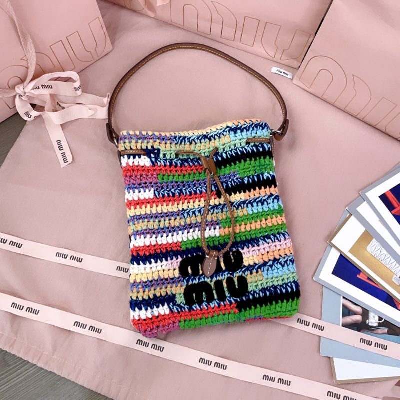 Lucky Bag Woven Bag Colored Cotton Thread Size: 20 X 23 cm