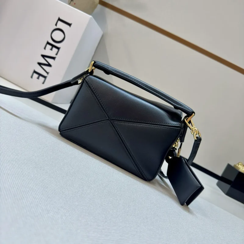 Mini Nappa Featherlight Puzzle Handbag Black 17.5*7.5*12.5CM