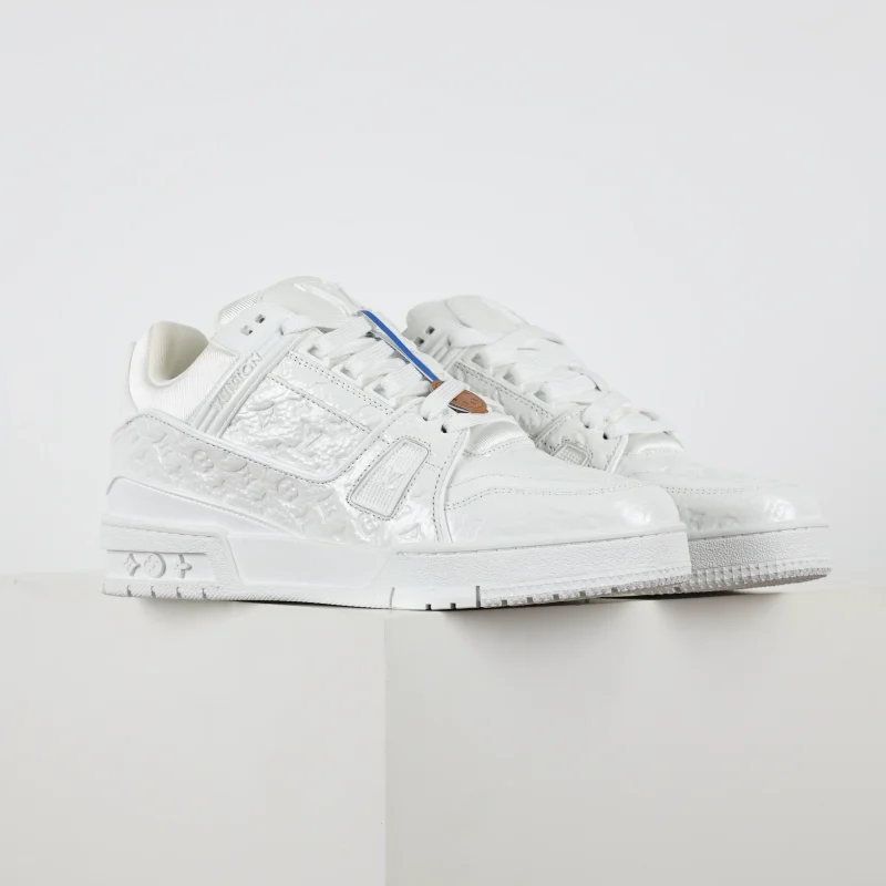 Trainer Sneaker Lettering Embossed Calf Patent Leather White8