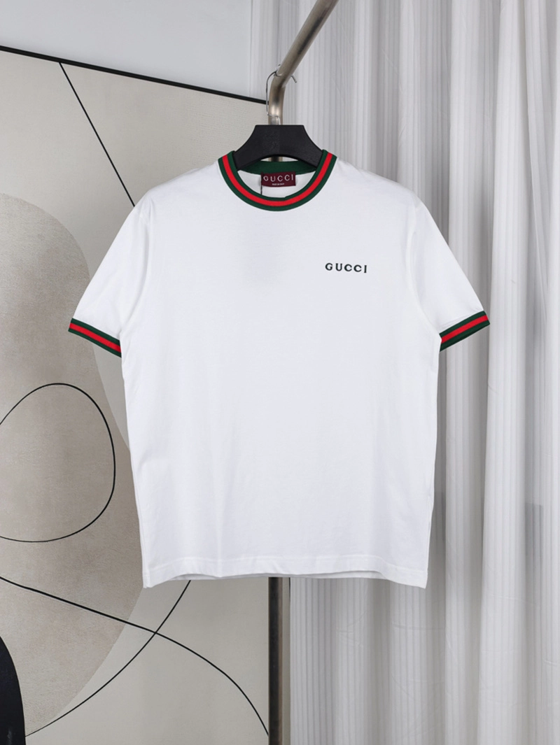 Red and Green Logo Embroidered T-Shirt