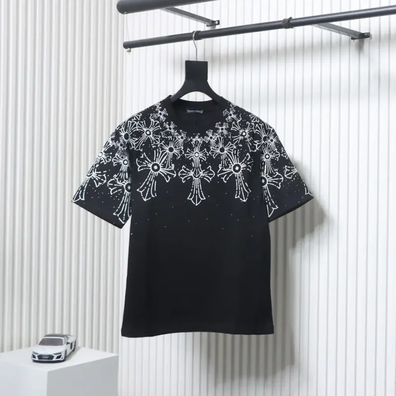 Cross Print T-Shirt in Black