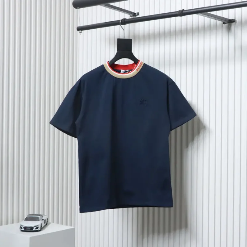 Embroidered Logo Contrast Collar T-Shirt