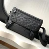 Letter-embossed leather crossbody bag 33 x 22.5 x 11 cm (length x height x width)