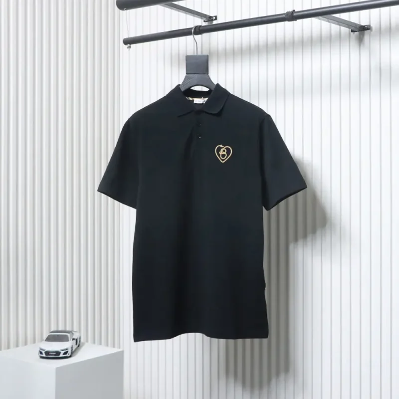 Polo Shirt with Gold Heart Emblem