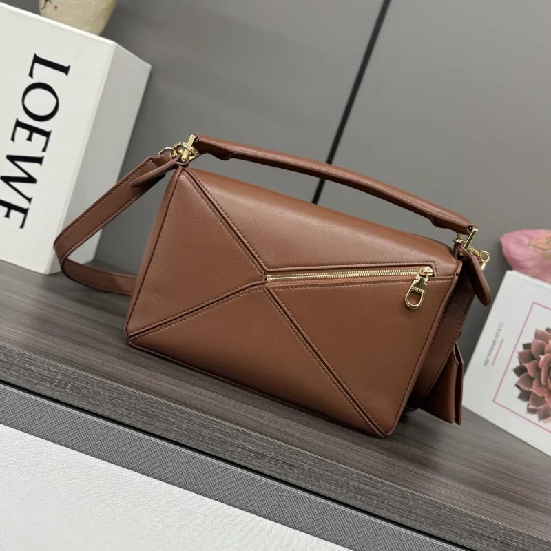Small Nappa leather Featherlight Puzzle handbag size: 24*10.5*16.5cm brown