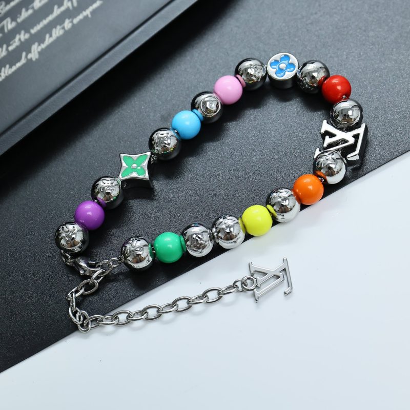 Colorful beaded lobster clasp bracelet