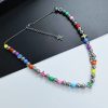 Colorful beaded lobster clasp necklace