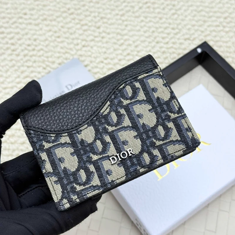 Cowhide business card holder blue4
