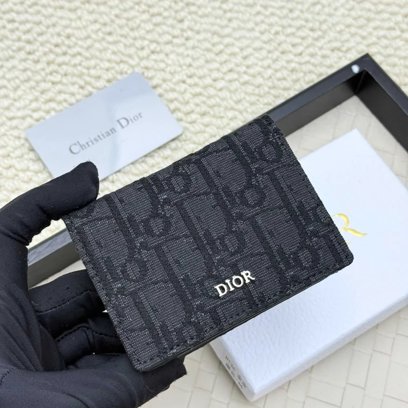 Cowhide business card holder card holder black old flower smooth cowhide