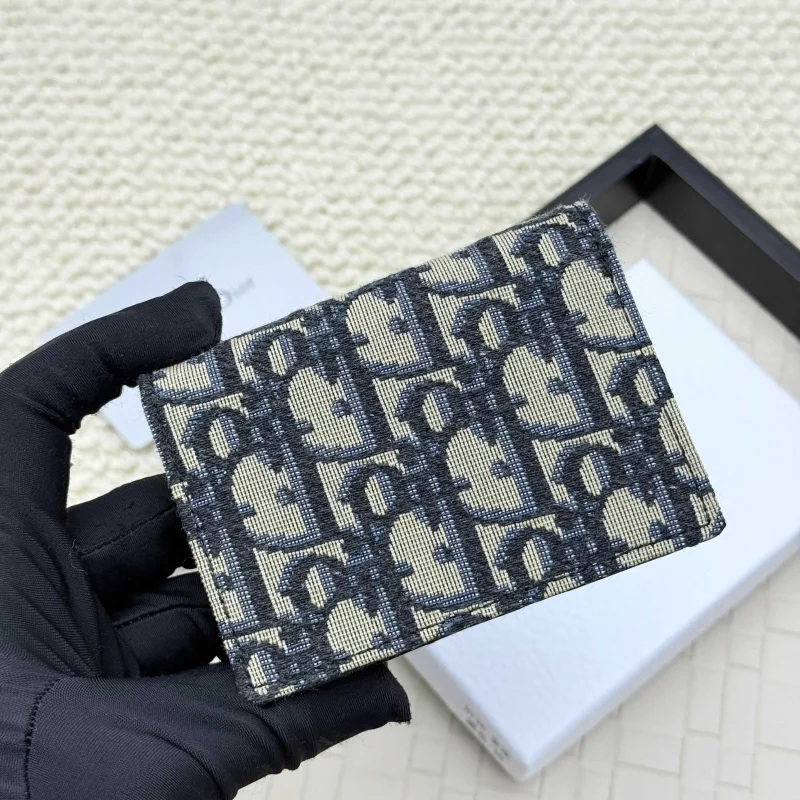 Cowhide business card holder card holder dark blue monogram3