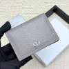 Cowhide business card holder card holder pure gray