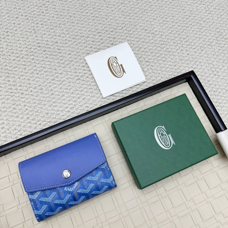 Goya Trifold Colorblock Wallet and Card Holder Blue