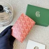 Goya Vertical Card Holder Colorblock 6 Calfskin Orange