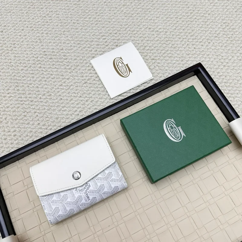 Goyard tri-fold colorblock wallet and card holder