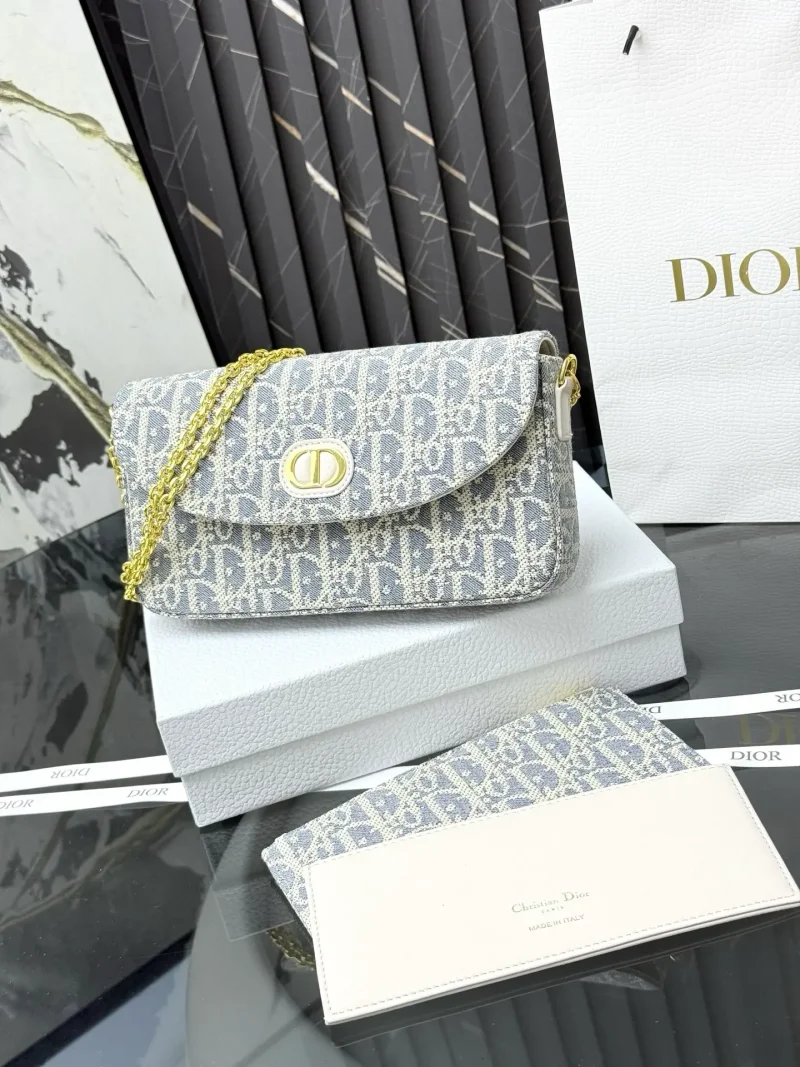 Gray monogram flap chain underarm bag