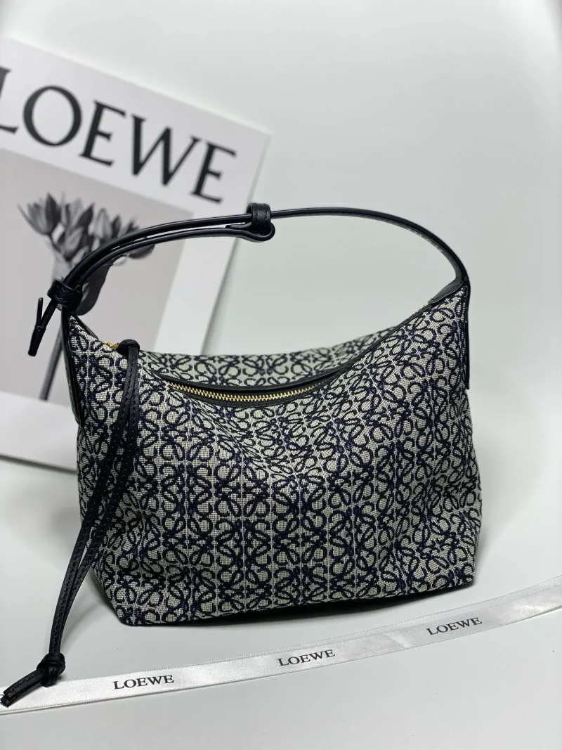 Embroidered Lunch Box Bag, Small, Navy Blue/Black