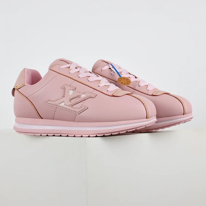 Nigo Buttersoft Low-Top Round-Toe Lace-Up Sneakers Pink