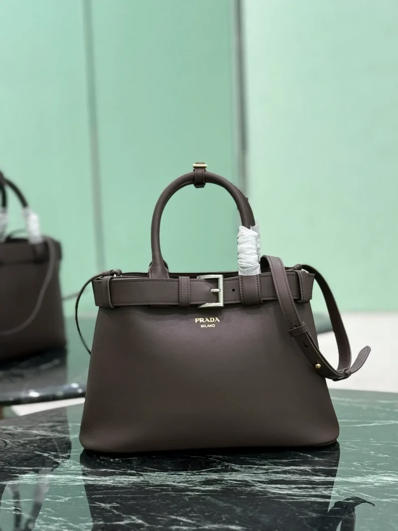 Small Brown Drawstring Handbag